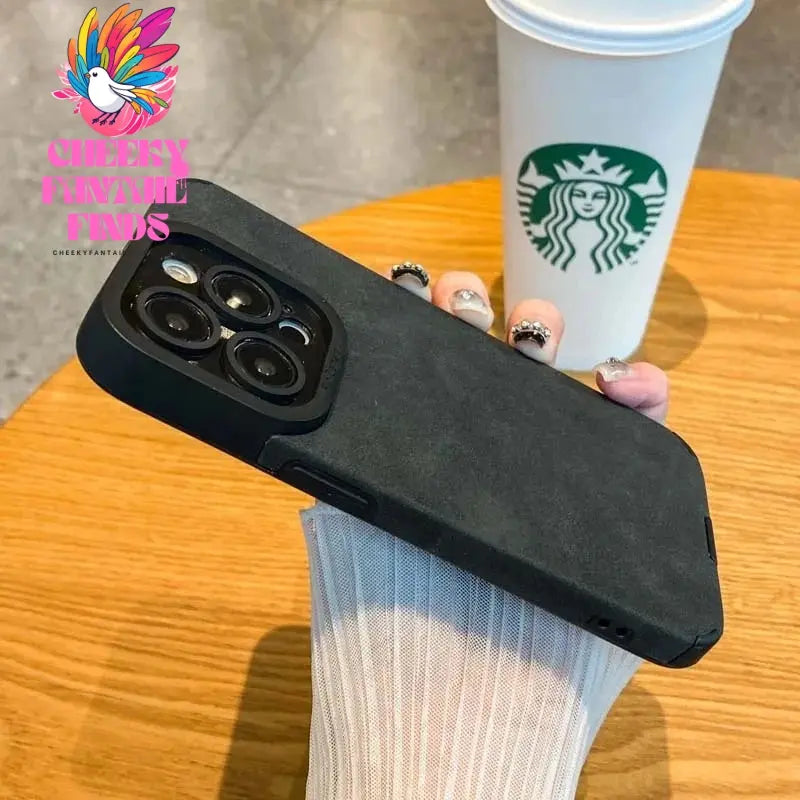 Matte Leather Silicone Phone Case For iPhone 15 16 12 11 14 Pro Max 13 Mini X XR XS 78 Plus SE Lens Protection Bumper Full Cover Cheeky Fantail Finds