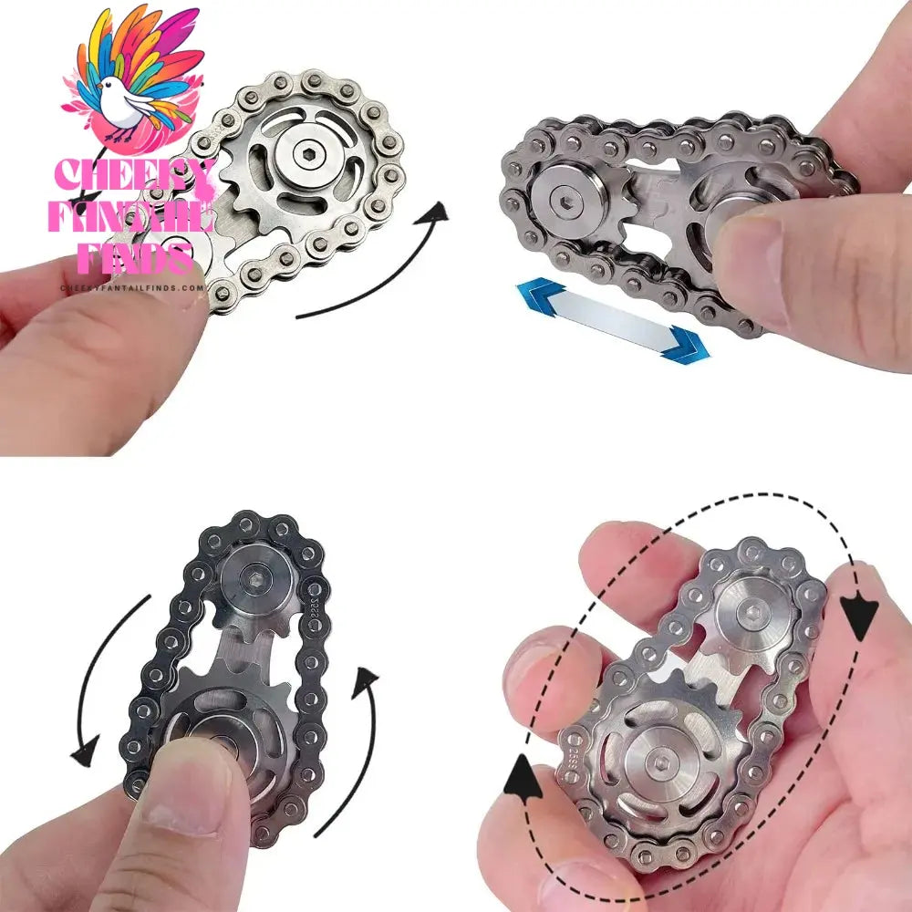 Metal Hand Spinner Chain Gear Metal Fidget Spinner Adult EDC Fidget Toys Focus ADHD Tool Office Stress Relief Toys Cheeky Fantail Finds