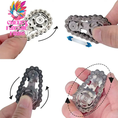 Metal Hand Spinner Chain Gear Metal Fidget Spinner Adult EDC Fidget Toys Focus ADHD Tool Office Stress Relief Toys Cheeky Fantail Finds
