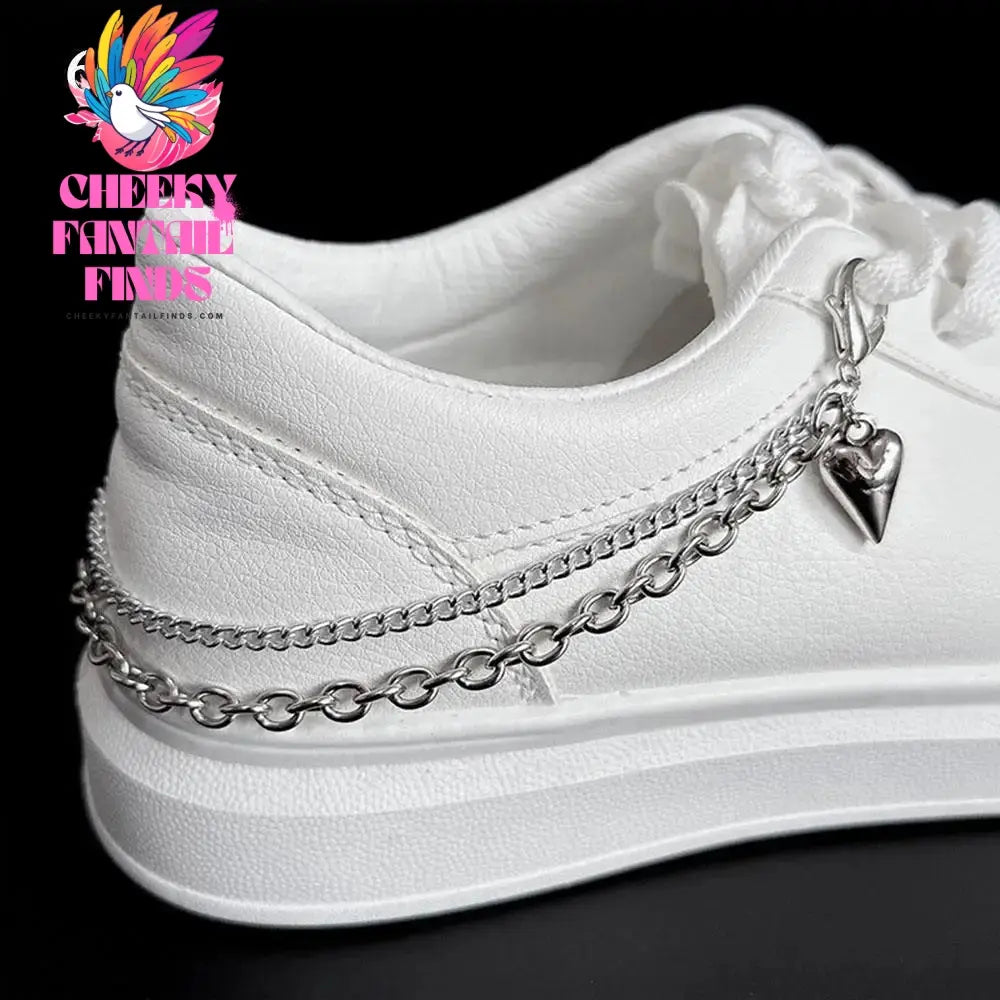 Metal Pearl Chain Gold/Silver Canvas Board Shoes Buckles Decoration Heart Star Shoe Creative Jewelry Cheeky Fantail Finds