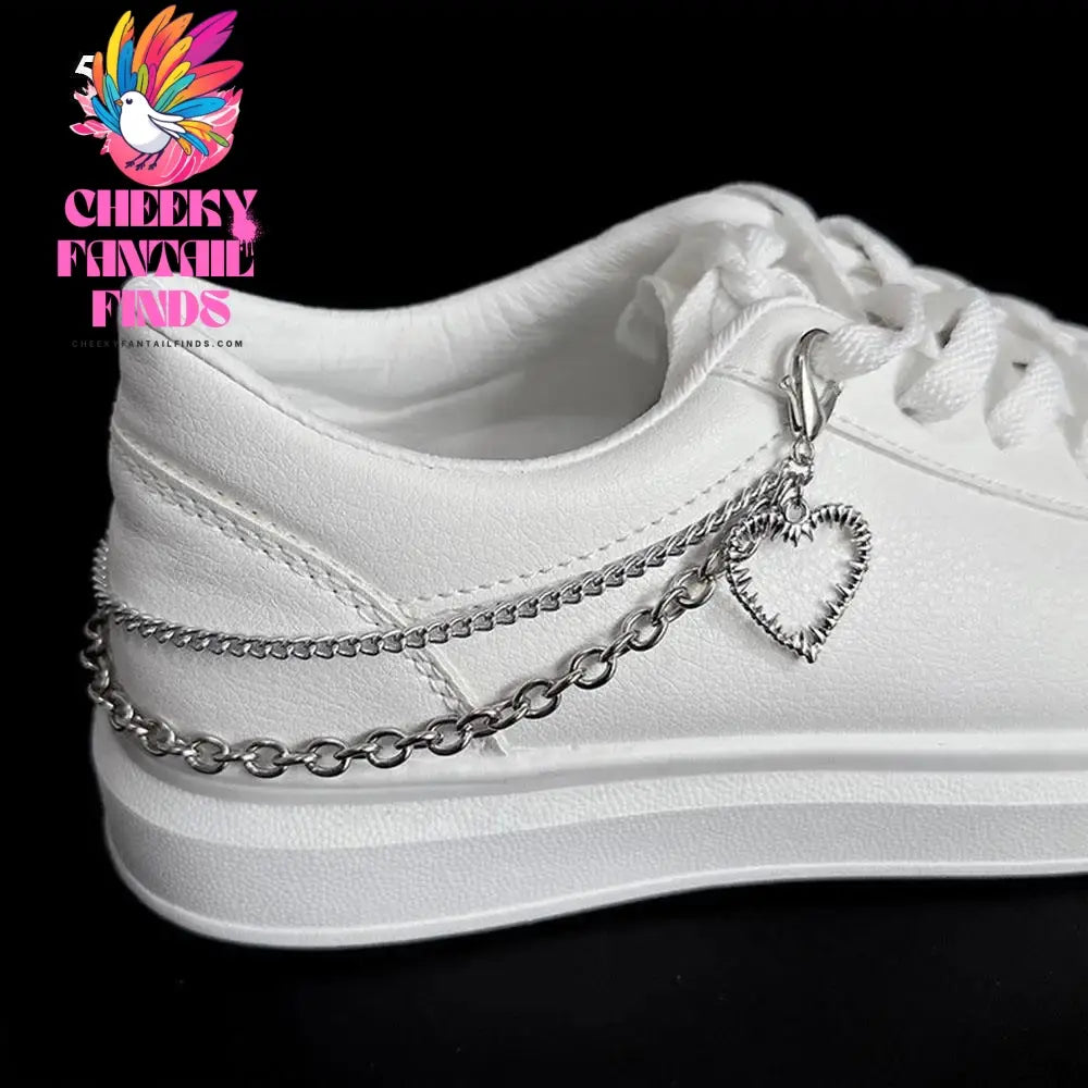Metal Pearl Chain Gold/Silver Canvas Board Shoes Buckles Decoration Heart Star Shoe Creative Jewelry Cheeky Fantail Finds