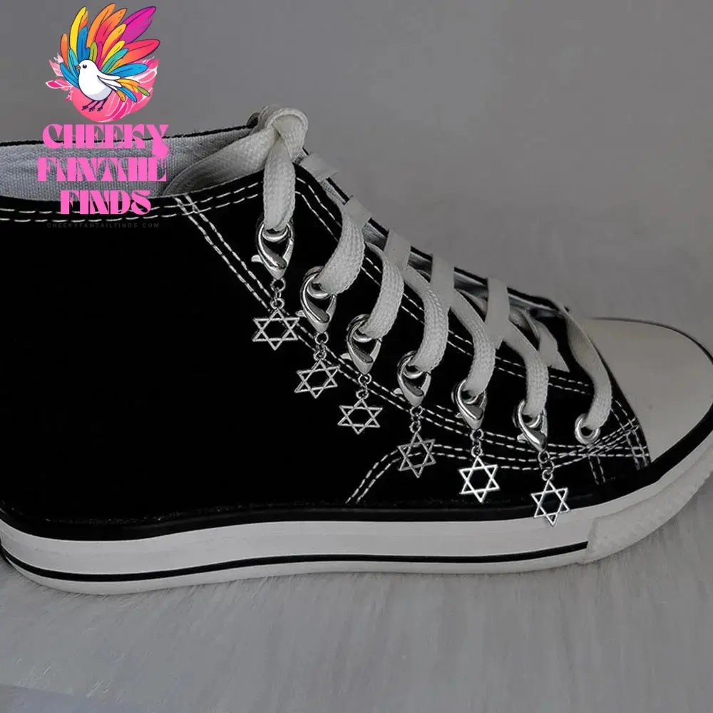 Metal Pearl Chain Gold/Silver Canvas Board Shoes Buckles Decoration Heart Star Shoe Creative Jewelry Cheeky Fantail Finds