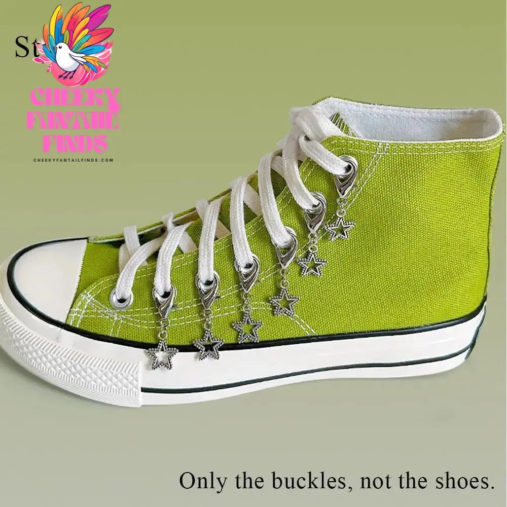 Metal Pearl Chain Gold/Silver Canvas Board Shoes Buckles Decoration Heart Star Shoe Creative Jewelry Cheeky Fantail Finds