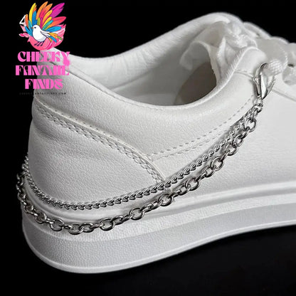 Metal Pearl Chain Gold/Silver Canvas Board Shoes Buckles Decoration Heart Star Shoe Creative Jewelry Cheeky Fantail Finds