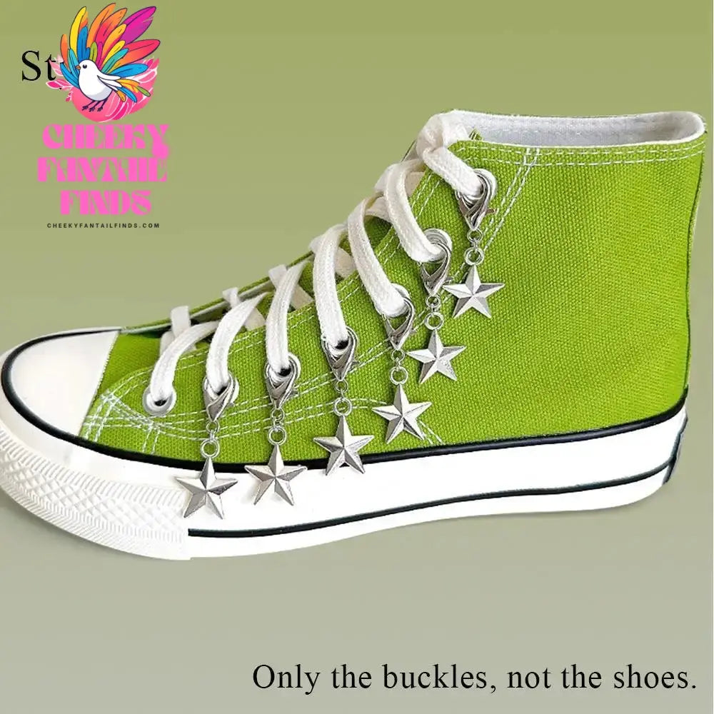 Metal Pearl Chain Gold/Silver Canvas Board Shoes Buckles Decoration Heart Star Shoe Creative Jewelry Cheeky Fantail Finds
