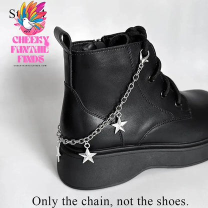 Metal Pearl Chain Gold/Silver Canvas Board Shoes Buckles Decoration Heart Star Shoe Creative Jewelry Cheeky Fantail Finds