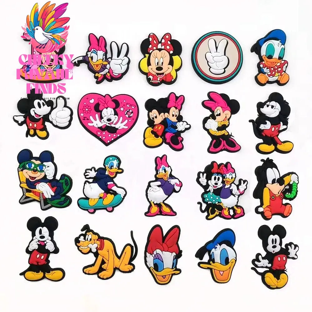 Mickey Minnie Donald Shoe Charms for Clogs Sandals Decoration Shoe Accessories Charms for Friends Gifts Cheeky Fantail Finds