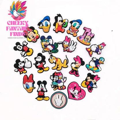 Mickey Minnie Donald Shoe Charms for Clogs Sandals Decoration Shoe Accessories Charms for Friends Gifts Cheeky Fantail Finds