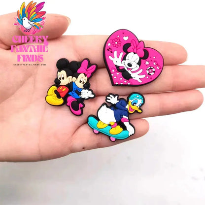 Mickey Minnie Donald Shoe Charms for Clogs Sandals Decoration Shoe Accessories Charms for Friends Gifts Cheeky Fantail Finds