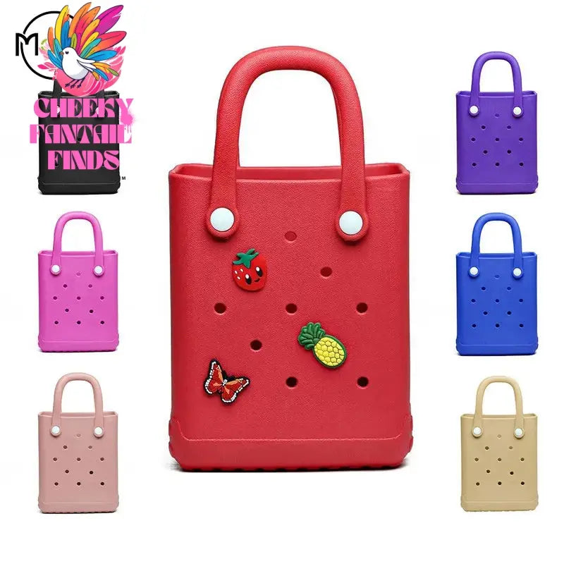Mini Beach Bag Summer EVA DIY Waterproof Beach Basket Picnic OutdoorTravel Tote Handbag Swimming Vacation Shopping Shoulder Bags - Cheeky Fantail Finds