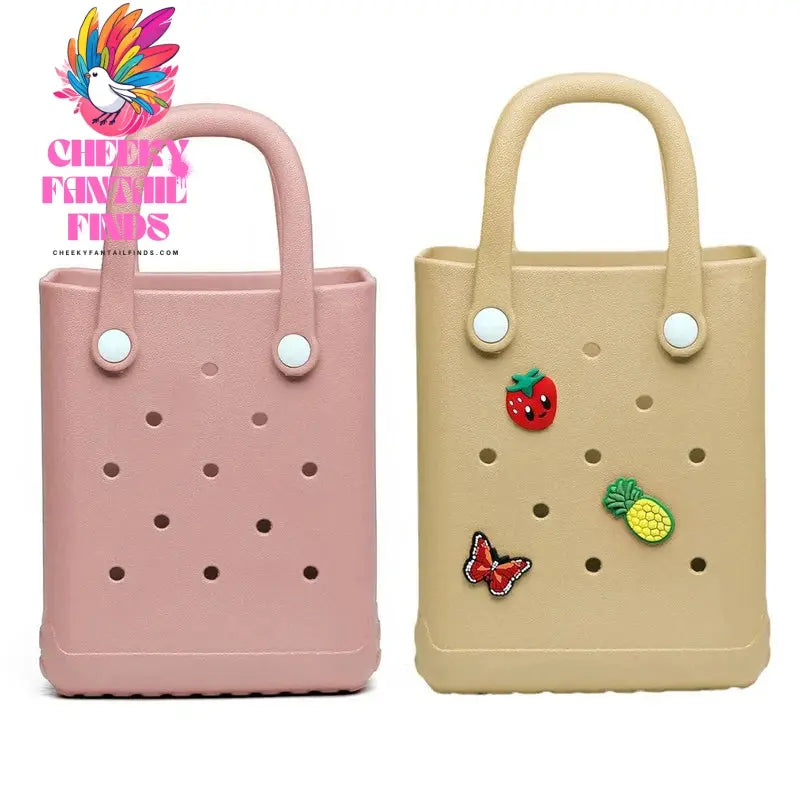 Mini Beach Bag Summer EVA DIY Waterproof Beach Basket Picnic OutdoorTravel Tote Handbag Swimming Vacation Shopping Shoulder Bags - Cheeky Fantail Finds