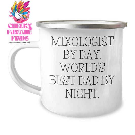 Mixologist Gifts from Men, Funny Quote, Camping Mug for World's Best Dad by Night, Father's Day Unique Gifts - Image 1