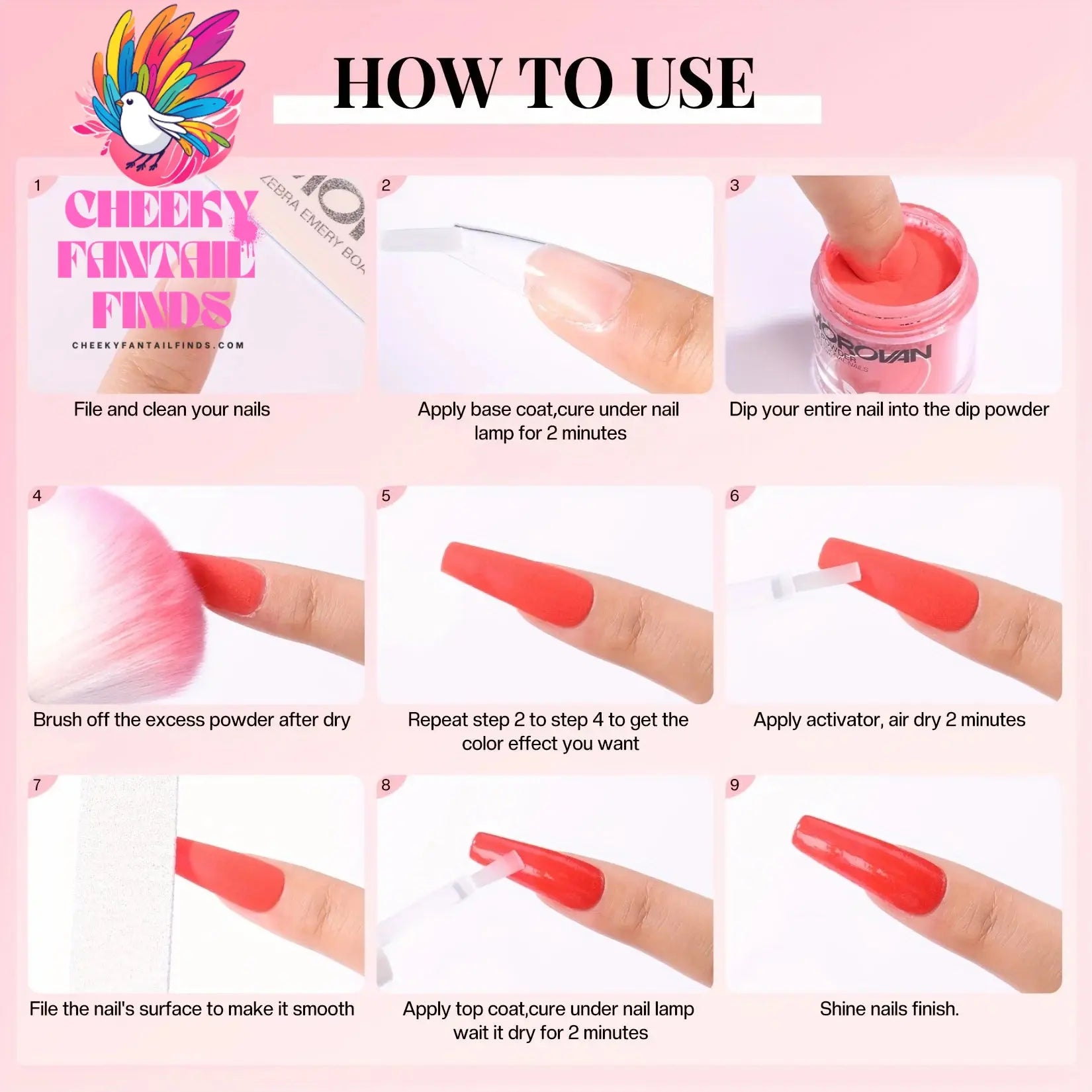Morovan Acrylic Nail Kit for Beginners:with Everything Professional AcrylicNail Kits Set with Glitter AcrylicPowder UV Lamp for Cheeky Fantail Finds