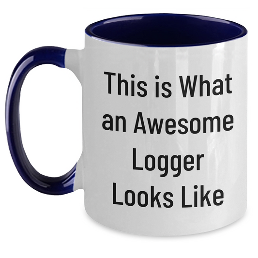 Funny Logger Gifts from Men for Logger Friends - Two Tone Coffee Mug, Father's Day Unique Presents - Main