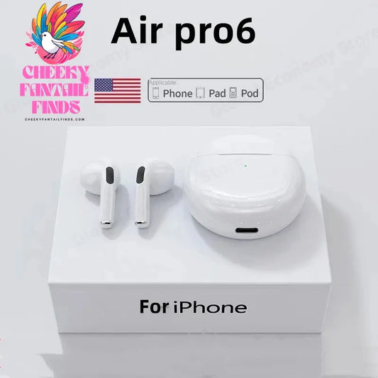 NEW Original Air Pro 6 TWS Wireless Headphones Fone Bluetooth Earphones Mic Pods In Ear Earbuds Earbuds sport Headset For Xiaomi Cheeky Fantail Finds