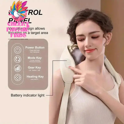 Neck and Shoulder Massage Shawl Heating Kneading 6D Massage Head Deep Massage and Muscle Relaxation Adjustable Wearable Massager Cheeky Fantail Finds