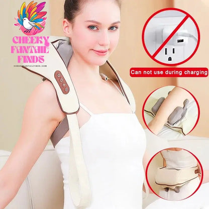 Neck and Shoulder Massage Shawl Heating Kneading 6D Massage Head Deep Massage and Muscle Relaxation Adjustable Wearable Massager Cheeky Fantail Finds