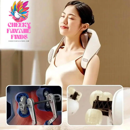 Neck and Shoulder Massage Shawl Heating Kneading 6D Massage Head Deep Massage and Muscle Relaxation Adjustable Wearable Massager Cheeky Fantail Finds