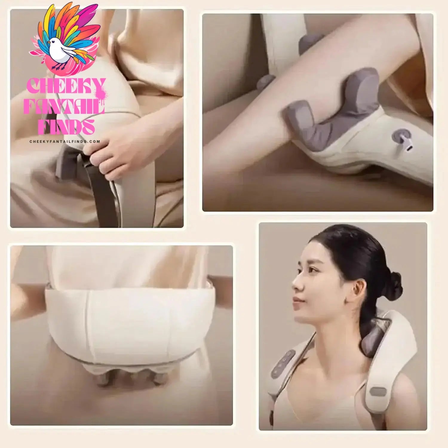 Neck and Shoulder Massage Shawl Heating Kneading 6D Massage Head Deep Massage and Muscle Relaxation Adjustable Wearable Massager Cheeky Fantail Finds