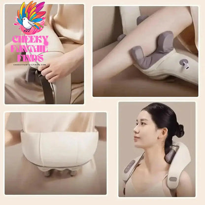 Neck and Shoulder Massage Shawl Heating Kneading 6D Massage Head Deep Massage and Muscle Relaxation Adjustable Wearable Massager Cheeky Fantail Finds