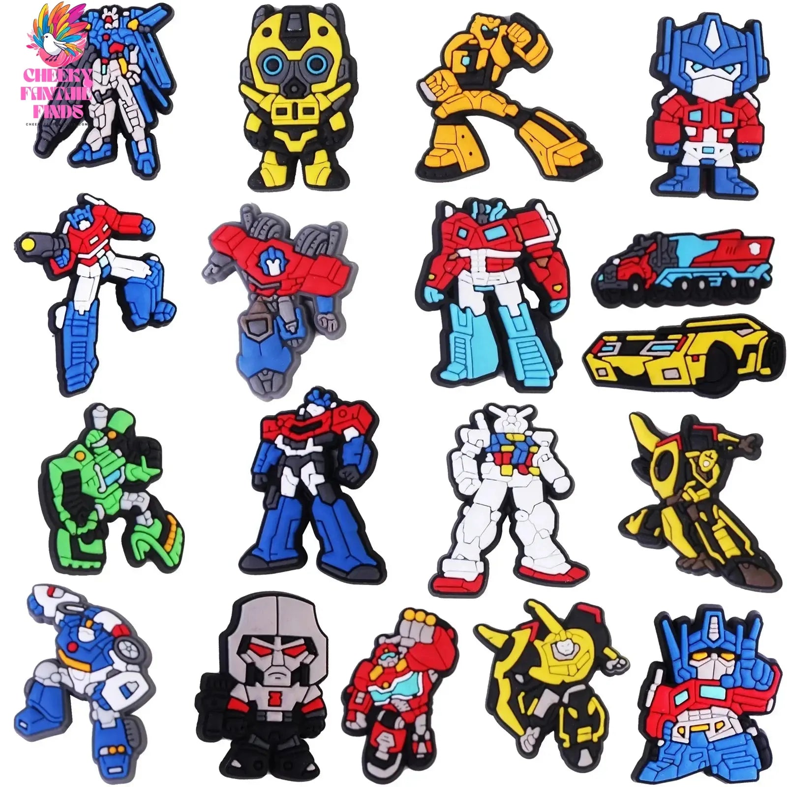New 18pcs/set Transformers Cartoon Shoes Charms Shoe Accessories for Funny Decoration Unisex Sandals Kids Gifts Cheeky Fantail Finds