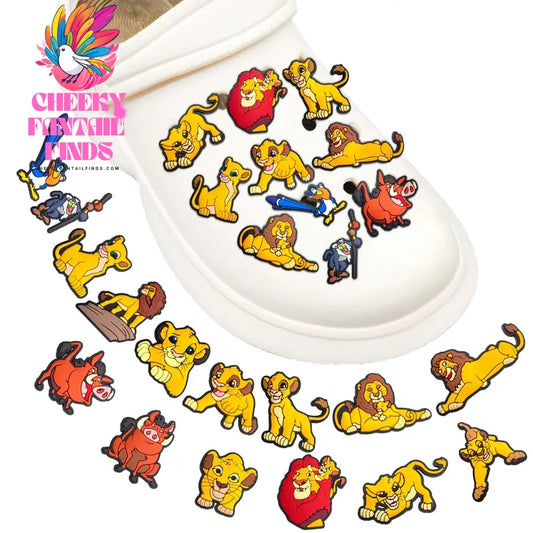 New 1PCS Shoe Charms Cartooon Lion DIY Anime Cute Animal Characters Decorate PVC Pins Accessories For Kid Boy Birthday Cool Gift Cheeky Fantail Finds
