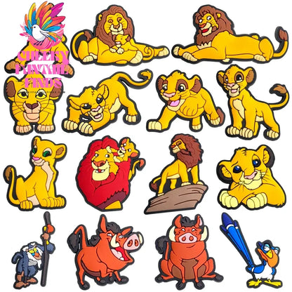 New 1PCS Shoe Charms Cartooon Lion DIY Anime Cute Animal Characters Decorate PVC Pins Accessories For Kid Boy Birthday Cool Gift Cheeky Fantail Finds