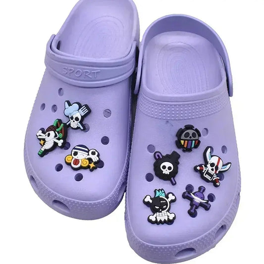 New 33Pcs One piece Cartoon PVC Shoe Charms Sandal Accessories Anime Fantasy Adventure Shoe Buckle Decoration for shoes Cheeky Fantail Finds