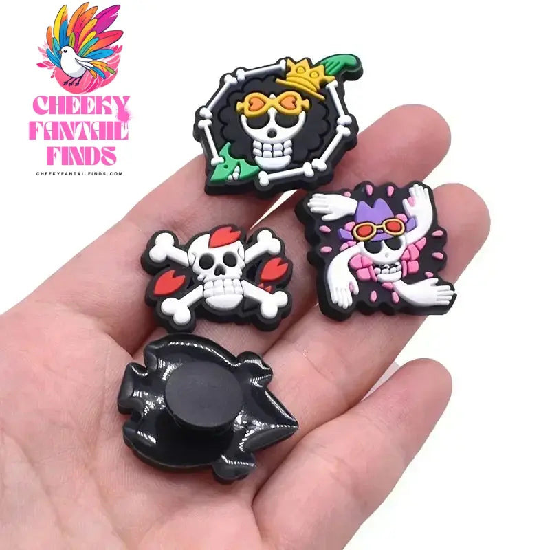 New 33Pcs One piece Cartoon PVC Shoe Charms Sandal Accessories Anime Fantasy Adventure Shoe Buckle Decoration for shoes Cheeky Fantail Finds