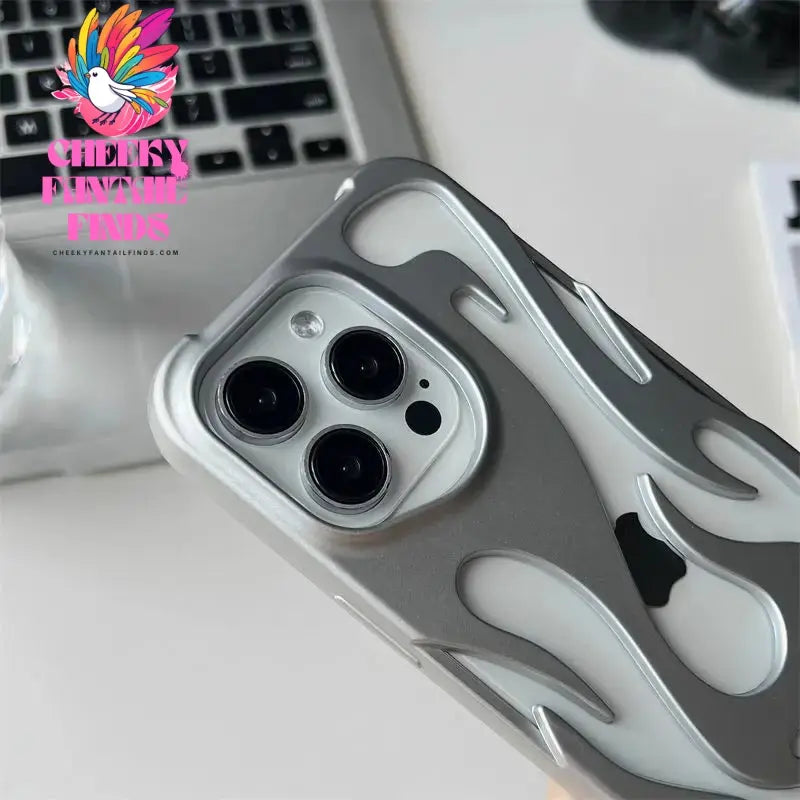 New 3D Flame pattern Hollow Slim Phone Case for iPhone 16 15 14 13 12 11 Pro Max 15 14 16 Plus Shockproof Protective soft Cover Cheeky Fantail Finds