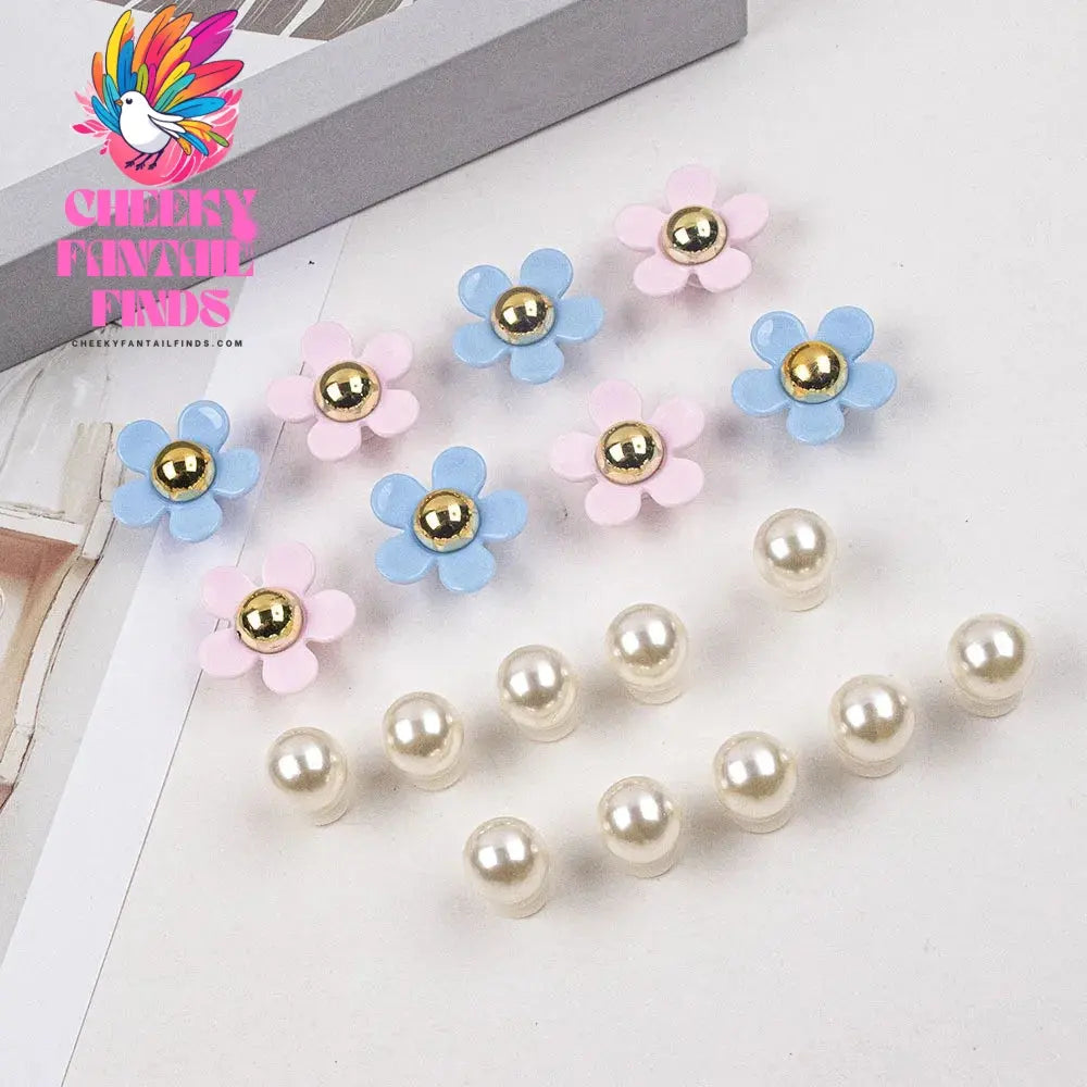 New Acrylic Daisy Five Petal Flower Hole Shoe Charms Decorations Cute Sunflower Shoes Buckle DIY 3D Hole Shoe Accessories - Cheeky Fantail Finds