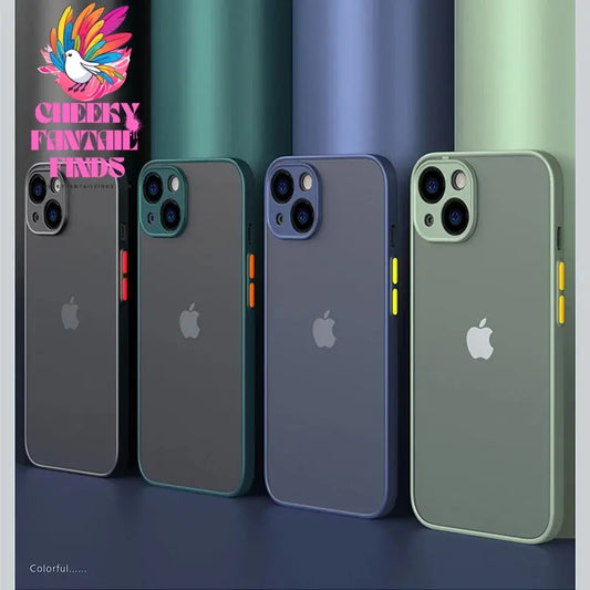 New Armor Bumper Shockproof Phone Case For iPhone 15 11 12 13 Mini 14 Pro XR X Xs Max 7 8 Plus SE 2020 Silicone Hard Cover Capa Cheeky Fantail Finds