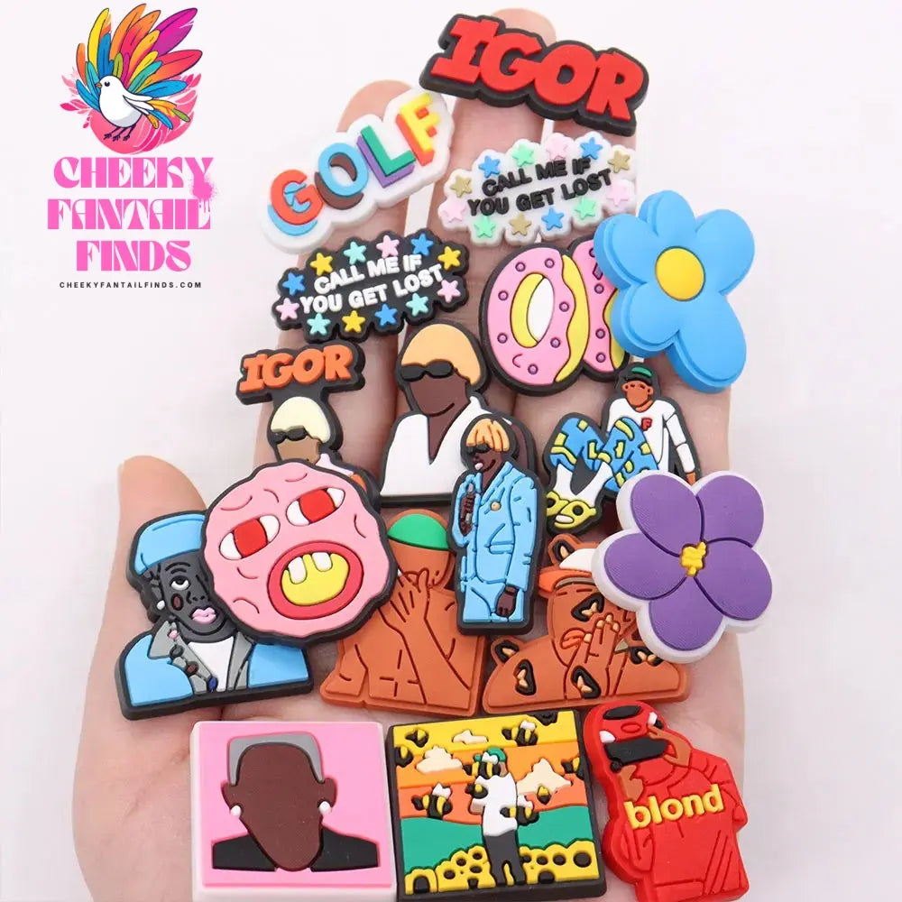 New Arrival 1-18pcs Shoe Charms Fashion Rock Hip Hop Singer Accessories PVC Shoes Decoration For Wristbands Kids X-mas Gift Cheeky Fantail Finds