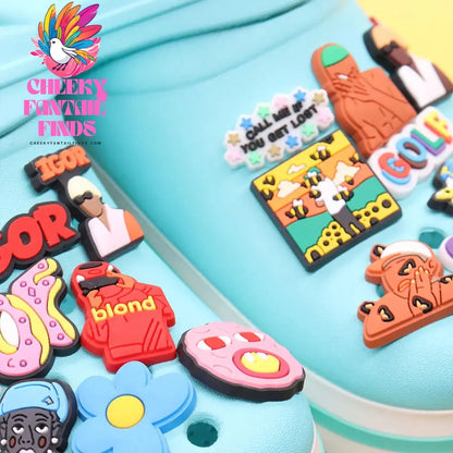 New Arrival 1-18pcs Shoe Charms Fashion Rock Hip Hop Singer Accessories PVC Shoes Decoration For Wristbands Kids X-mas Gift Cheeky Fantail Finds