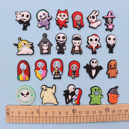 New Arrival 1-23pcs PVC Shoe Movie Charms Cartoon The Nightmare Before Christmas Jack Accessories Shoes Buckles Fit Kids X-mas Gift Cheeky Fantail Finds