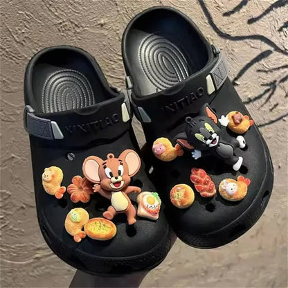 New CCF  Funny Cat and Mouse Series Shoes charms Detachable DIY PVC Cartoon Shoe Buckle Decoration For Party Favor Gifts Cheeky Fantail Finds