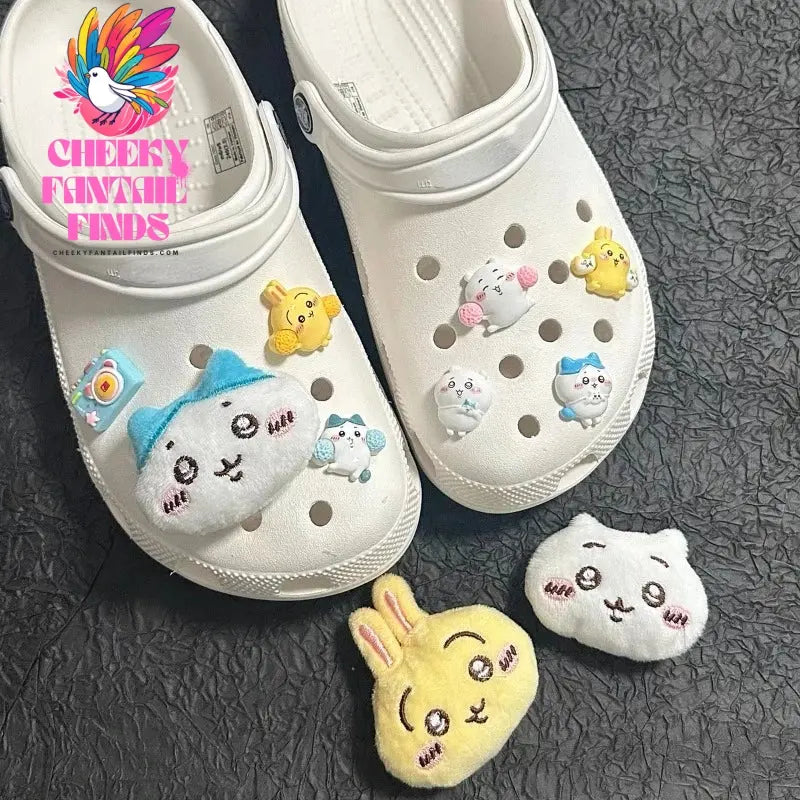 New Cartoon Cute Hachiwares Usagi Shoes Flower Kawaii Chiikawas Shoe Buckle Upper Decoration Accessories Bestie Couple Matching Cheeky Fantail Finds