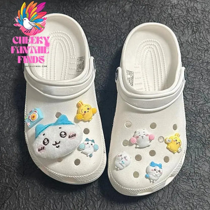 New Cartoon Cute Hachiwares Usagi Shoes Flower Kawaii Chiikawas Shoe Buckle Upper Decoration Accessories Bestie Couple Matching Cheeky Fantail Finds