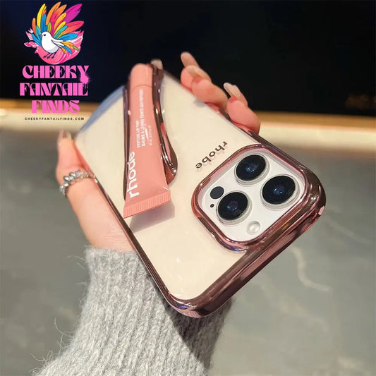 New Color Lipstick Plating DIY Rhode Clear Phone Case For iPhone 16 15 Plus 14 13 12 Pro Max 11 with Box Lip Gloss Holder Cover Cheeky Fantail Finds