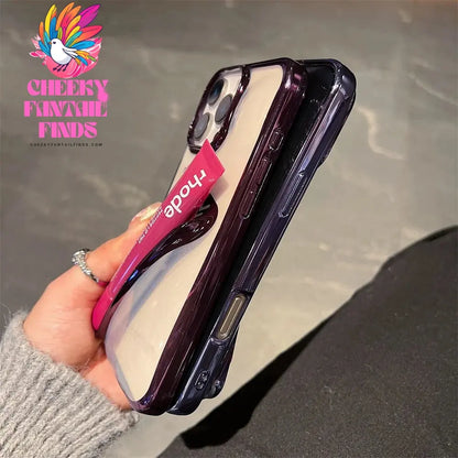 New Color Lipstick Plating DIY Rhode Clear Phone Case For iPhone 16 15 Plus 14 13 12 Pro Max 11 with Box Lip Gloss Holder Cover Cheeky Fantail Finds