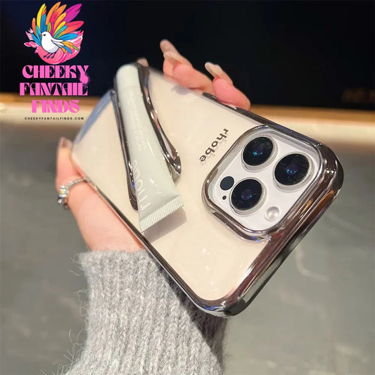 New Color Lipstick Plating DIY Rhode Clear Phone Case For iPhone 16 15 Plus 14 13 12 Pro Max 11 with Box Lip Gloss Holder Cover Cheeky Fantail Finds