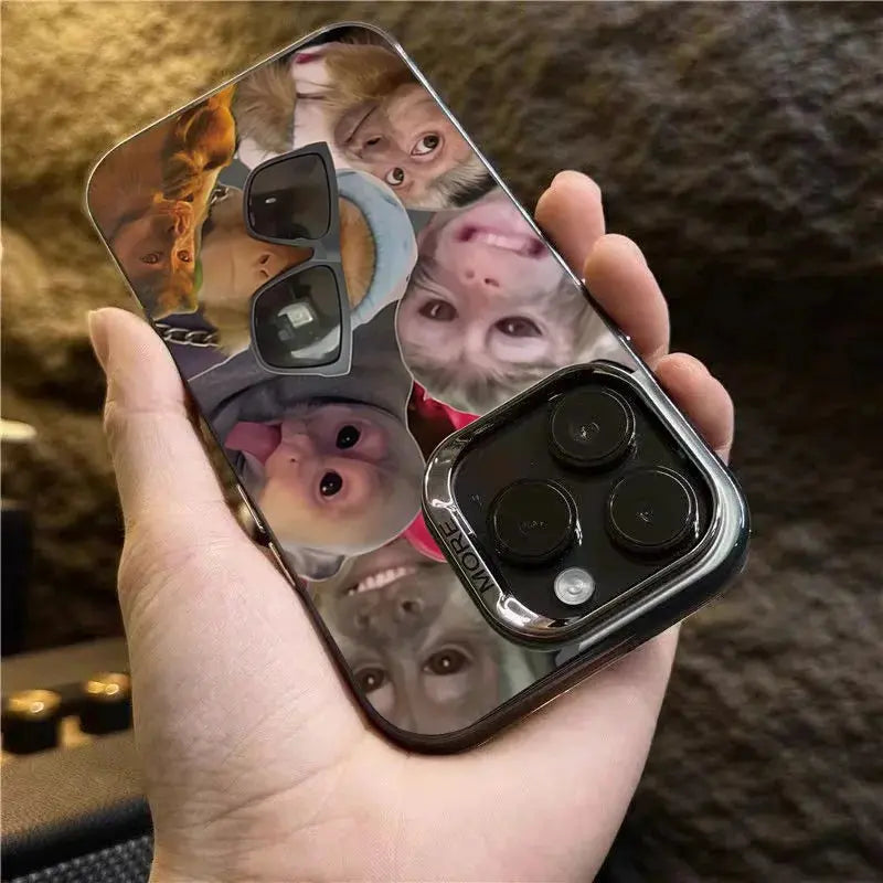 New Creative Monkey Pattern Phone Case For iPhone 16 Pro Max 15 14 13 12 11 XS X XR 7 8 Plus SE 2022 Shockproof TPU Bumper Cover Cheeky Fantail Finds