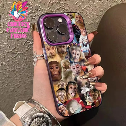 New Creative Monkey Pattern Phone Case For iPhone 16 Pro Max 15 14 13 12 11 XS X XR 7 8 Plus SE 2022 Shockproof TPU Bumper Cover Cheeky Fantail Finds