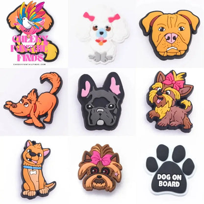 New Cute Cartoon Animals Shoe Decoration Charms Brown Black Dogs Shoe Charms White Claws Bracelet Accessories Halloween Gifts Cheeky Fantail Finds