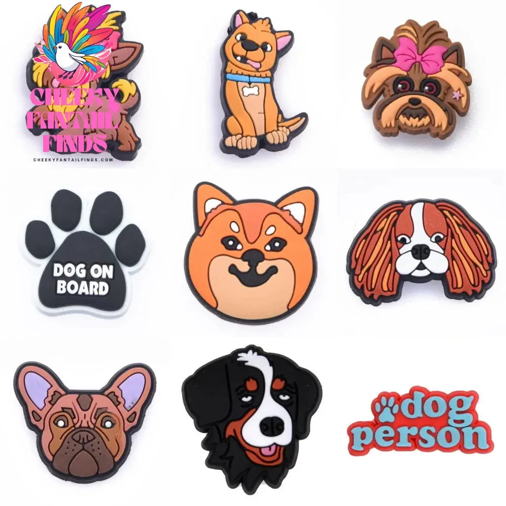 New Cute Cartoon Animals Shoe Decoration Charms Brown Black Dogs Shoe Charms White Claws Bracelet Accessories Halloween Gifts Cheeky Fantail Finds