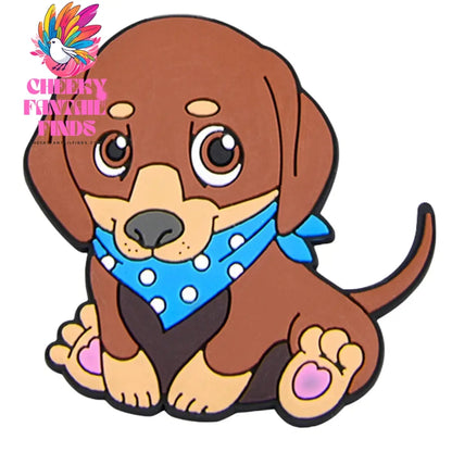 New Cute Cartoon Animals Shoe Decoration Charms Brown Black Dogs Shoe Charms White Claws Bracelet Accessories Halloween Gifts Cheeky Fantail Finds