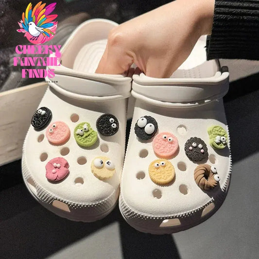 New Cute Hole Shoe Biscuit Dessert Flower Shoe Buckle Decoration DIY Sandals Slippers Accessories for Boy and Girl Gifts Cheeky Fantail Finds