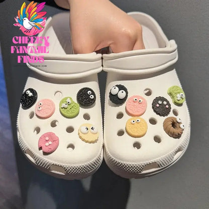 New Cute Hole Shoe Biscuit Dessert Flower Shoe Buckle Decoration DIY Sandals Slippers Accessories for Boy and Girl Gifts Cheeky Fantail Finds