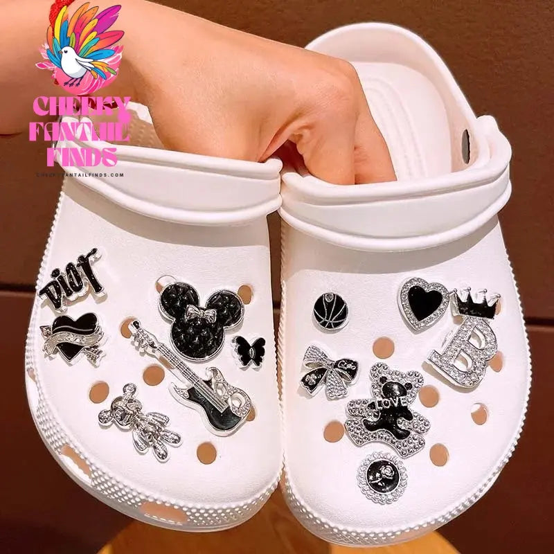 New DIY Cave Shoes Creative Silver Inlaid Diamond Shoes Accessories Charm Shoe Flowers Detachable Garden Shoes Decoration Gifts - Cheeky Fantail Finds