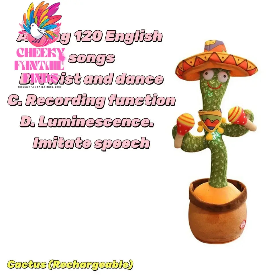 New Dancing Cactus Toys Repeat Talking Songs Wriggle Dancing Sing Toy Talk Plushie Stuffed Toys for Baby Adult Christmas Gifts Cheeky Fantail Finds